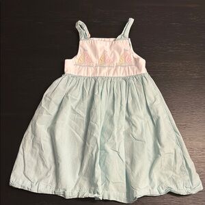 Charming Green Striped Kids Dress